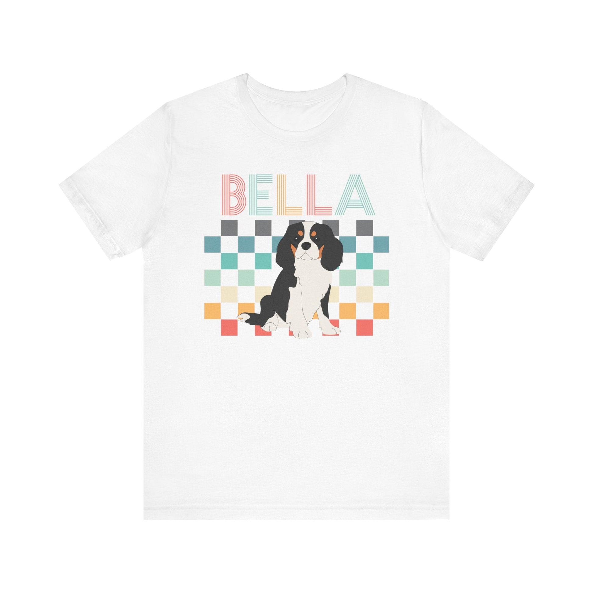 Printify T-Shirt Tricolor King Charles Checkered Tee