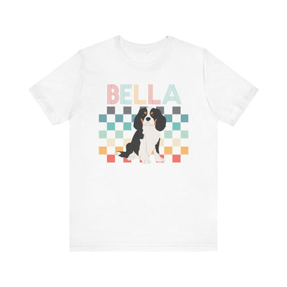 Printify T-Shirt Tricolor King Charles Checkered Tee