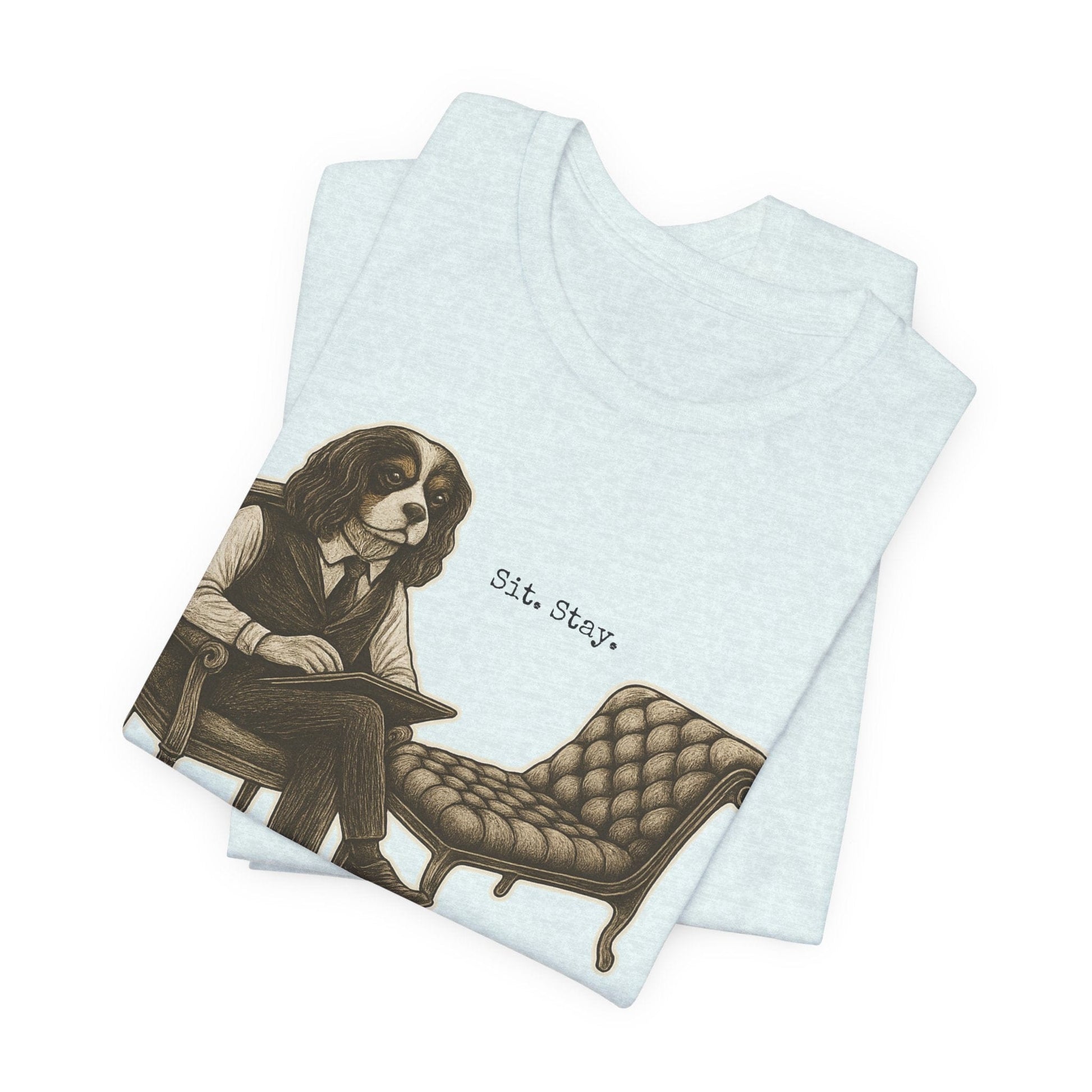 Printify T-Shirt Tricolor King Charles Sit Stay TShirt