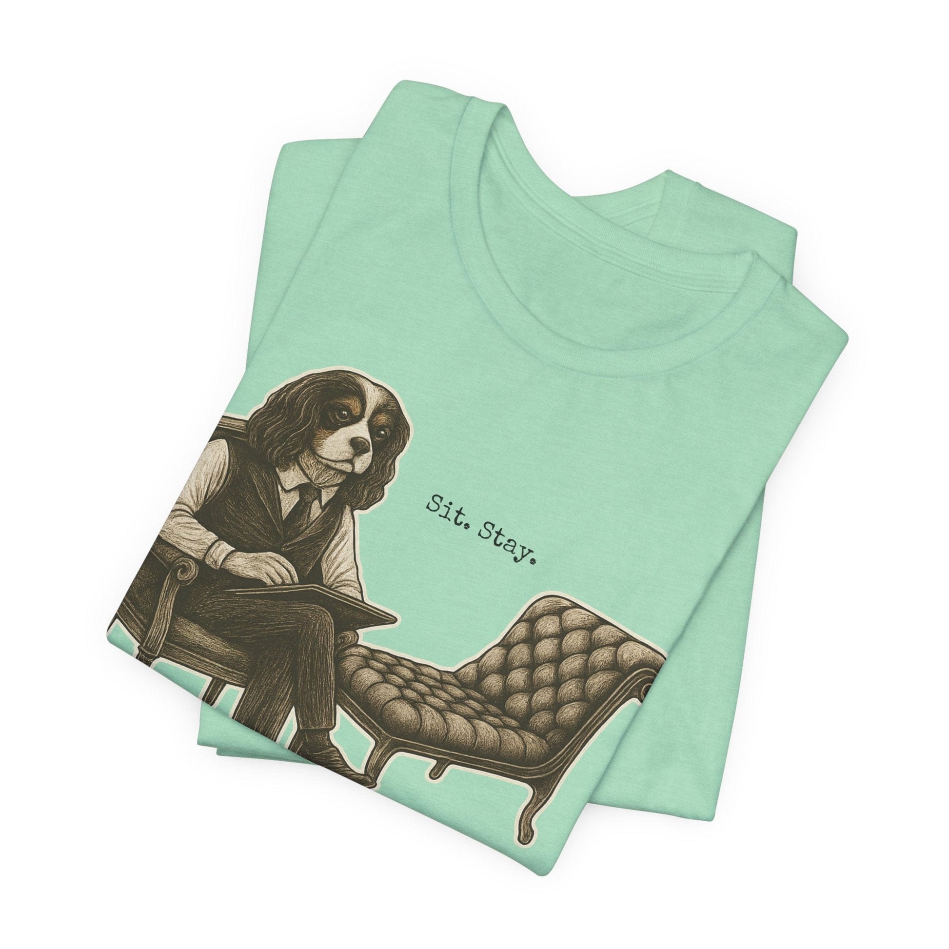 Printify T-Shirt Tricolor King Charles Sit Stay TShirt