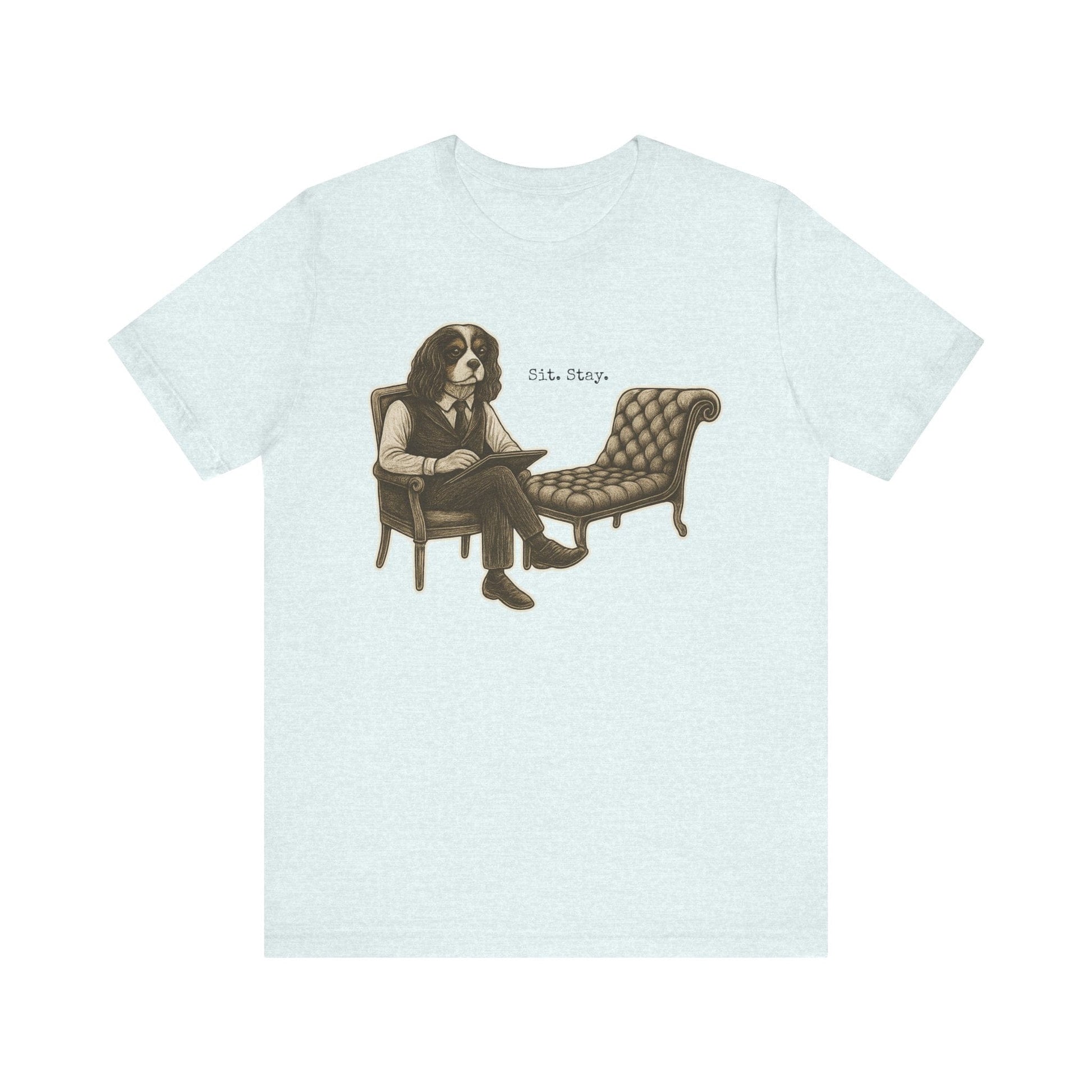 Printify T-Shirt Tricolor King Charles Sit Stay TShirt
