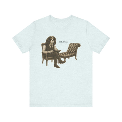 Printify T-Shirt Tricolor King Charles Sit Stay TShirt
