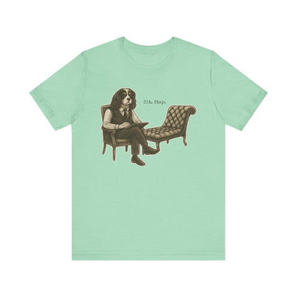Printify T-Shirt Tricolor King Charles Sit Stay TShirt