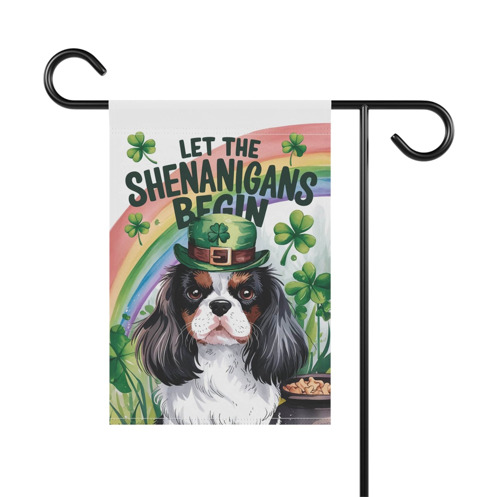Printify Garden Flag Tricolor King Charles Spaniel St Patricks Day Garden Flag