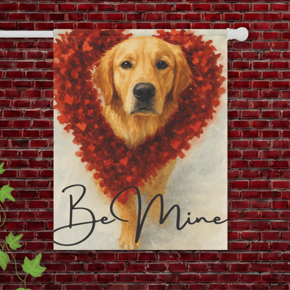 Valentine Sparkles Golden Retriever Garden Flag 24.5'' × 32''