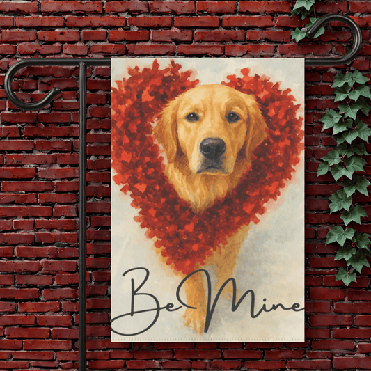 Valentine Sparkles Golden Retriever Garden Flag 12'' × 18''