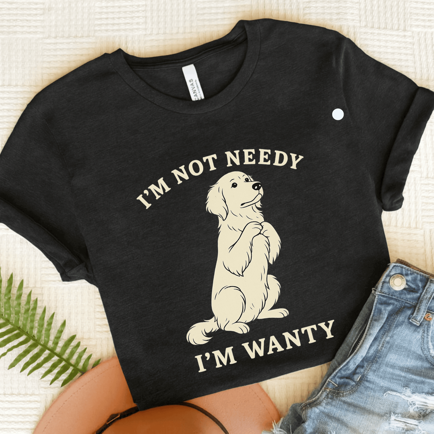 Wanty Golden Retriever Unisex Tshirt Dark Grey Heather