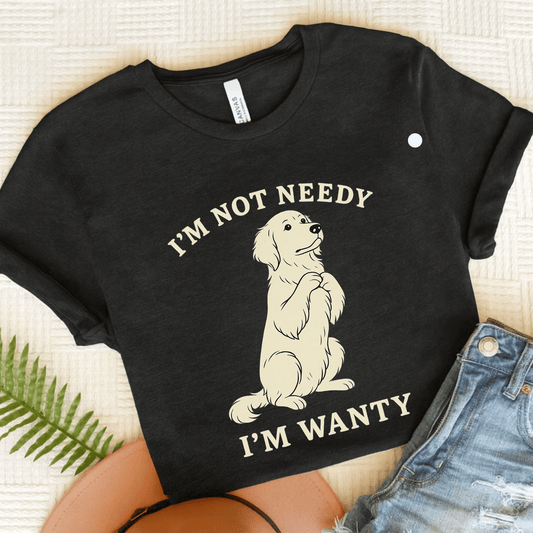 Wanty Golden Retriever Unisex Tshirt Dark Grey Heather