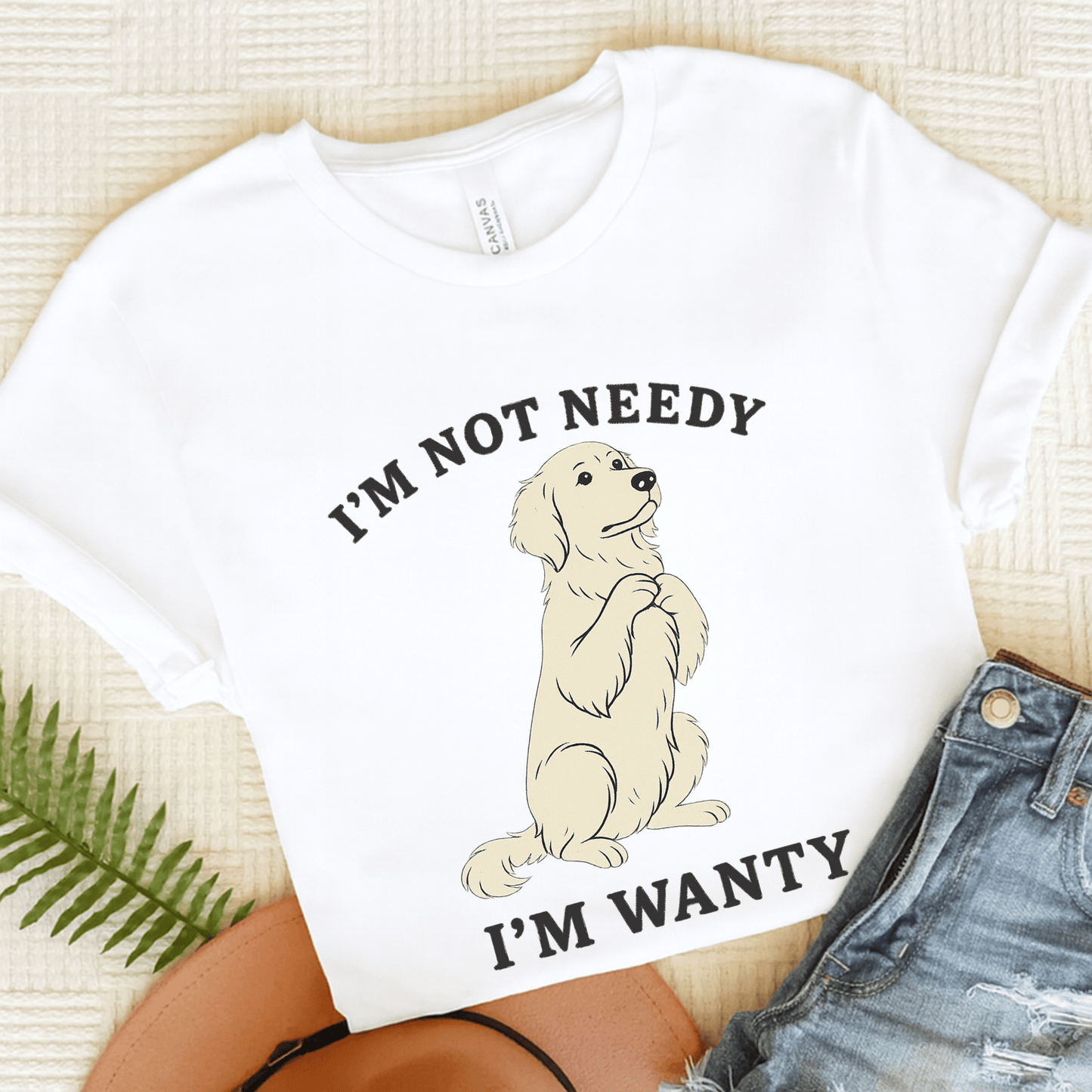 Wanty Golden Retriever Unisex Tshirt White