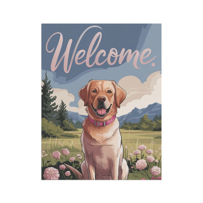 Welcome Yellow Labrador Garden Flag