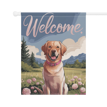 Welcome Yellow Labrador Garden Flag