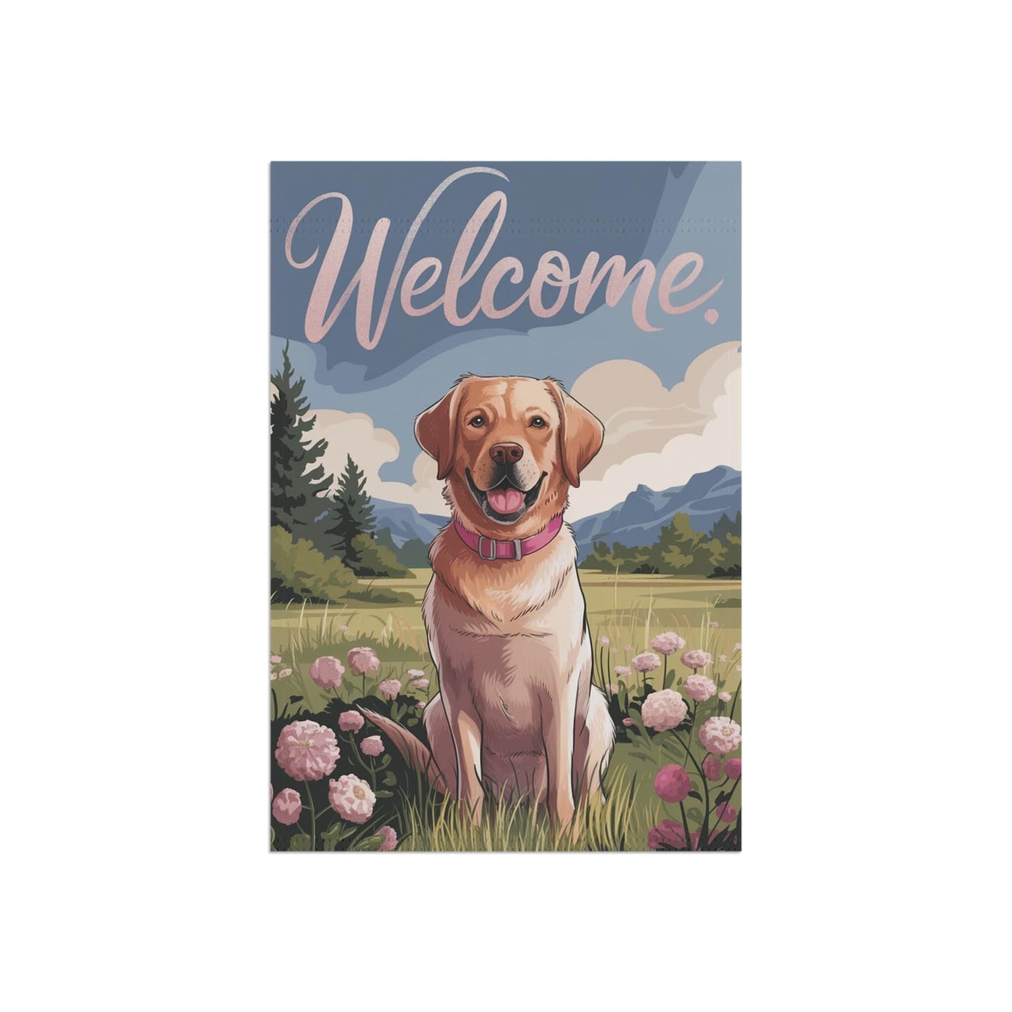 Welcome Yellow Labrador Garden Flag