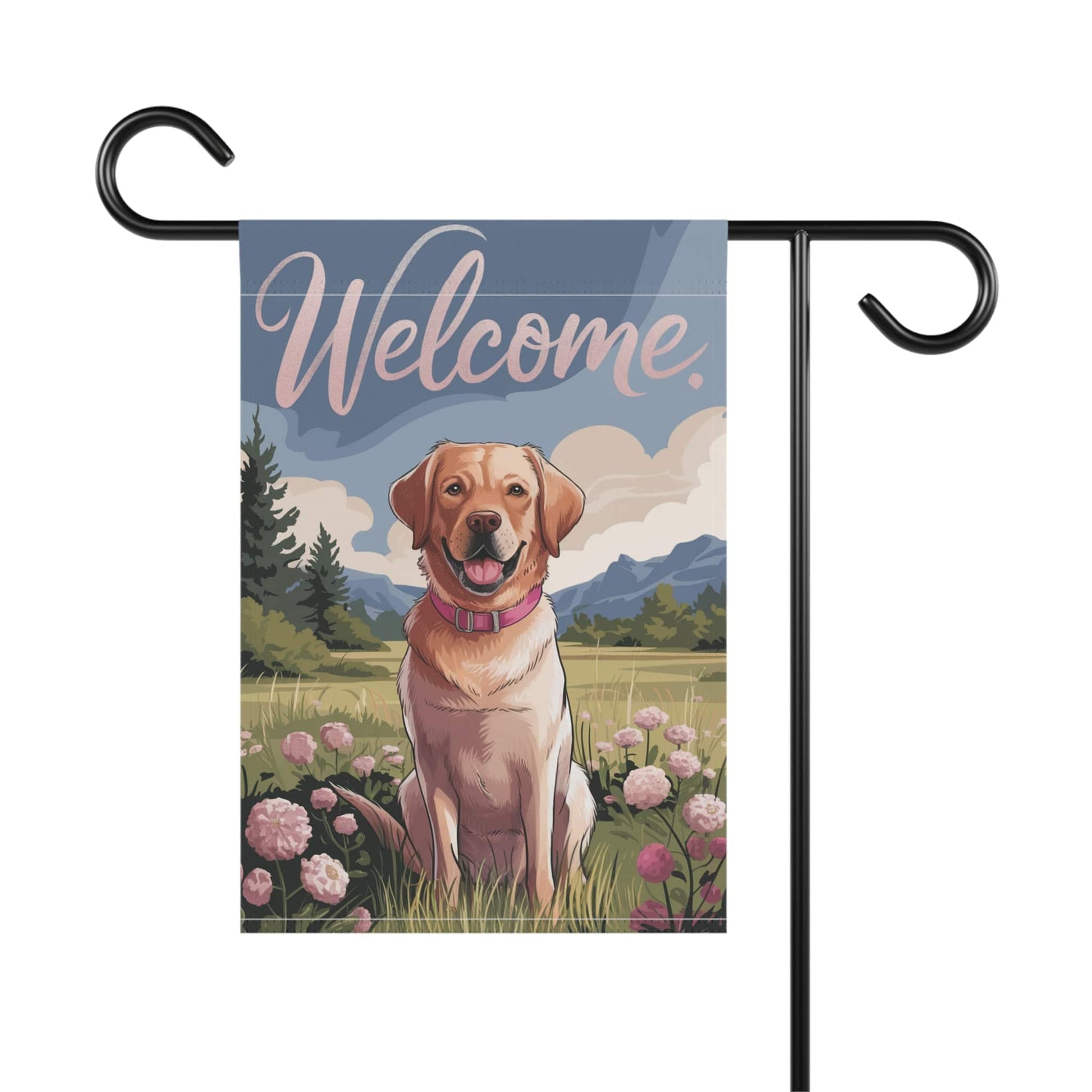 Welcome Yellow Labrador Garden Flag