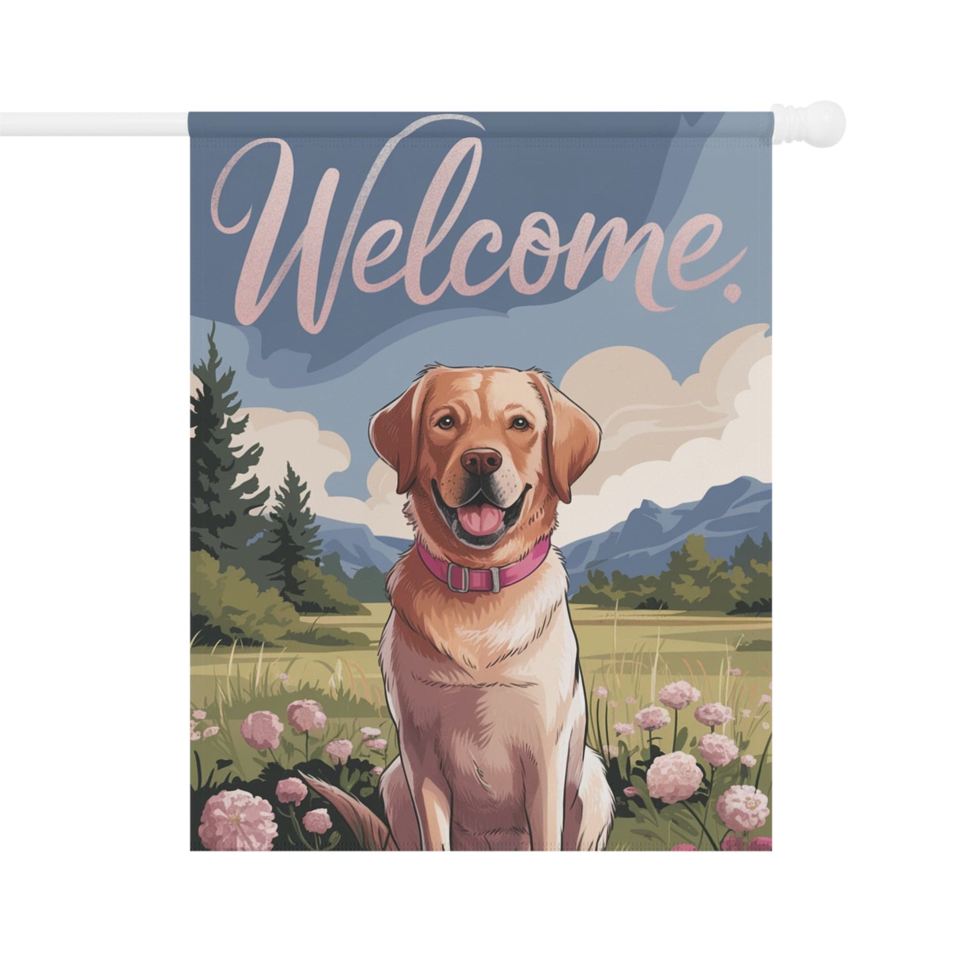 Welcome Yellow Labrador Garden Flag