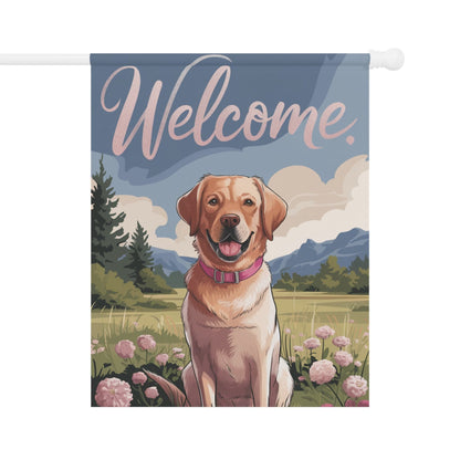 Welcome Yellow Labrador Garden Flag