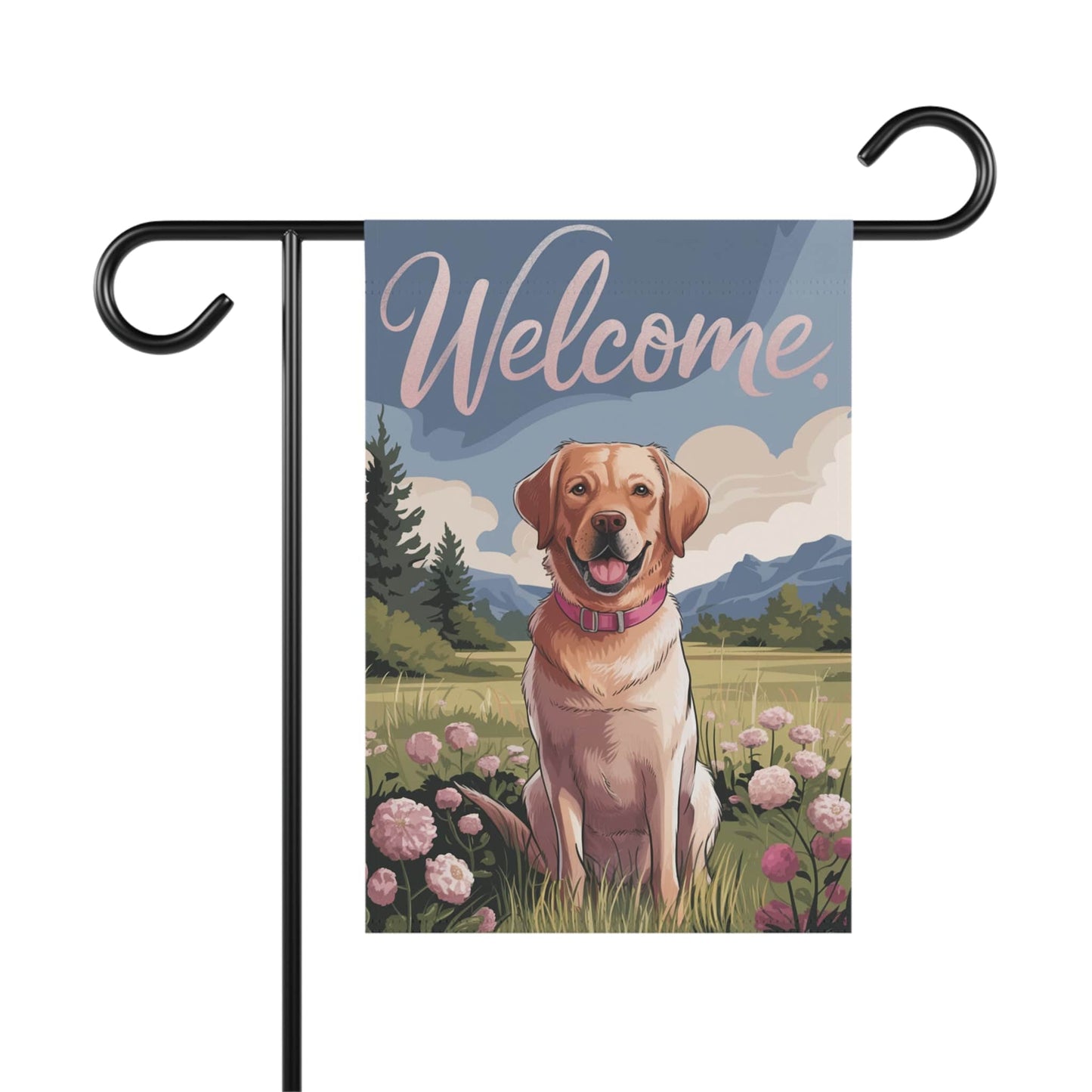 Welcome Yellow Labrador Garden Flag
