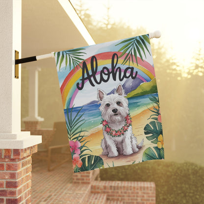 Printify Garden Flag West Highland Westie Terrier Aloha Garden Flag
