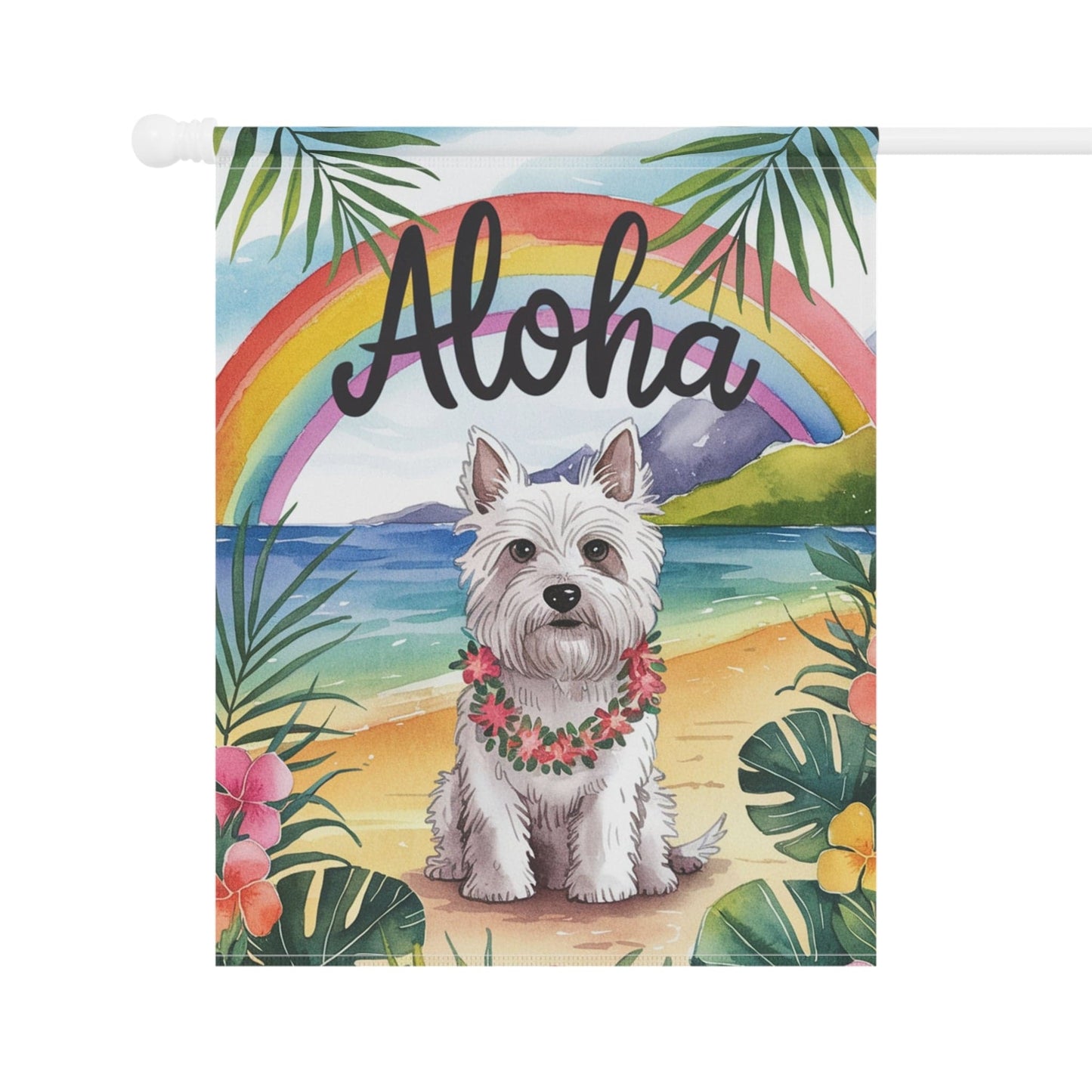 Printify Garden Flag West Highland Westie Terrier Aloha Garden Flag
