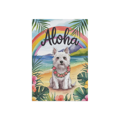 Printify Garden Flag West Highland Westie Terrier Aloha Garden Flag