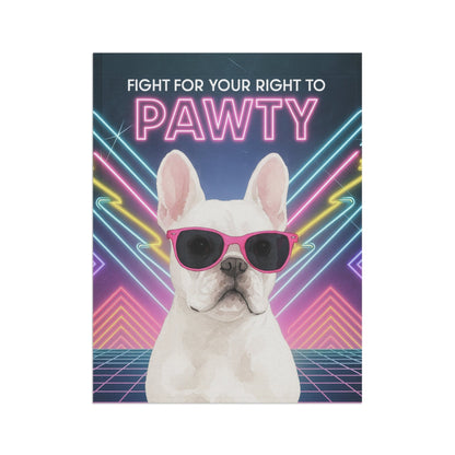 Printify Garden Flag White French Bulldog 80s Party Garden Flag
