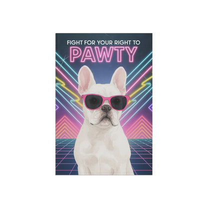 Printify Garden Flag White French Bulldog 80s Party Garden Flag