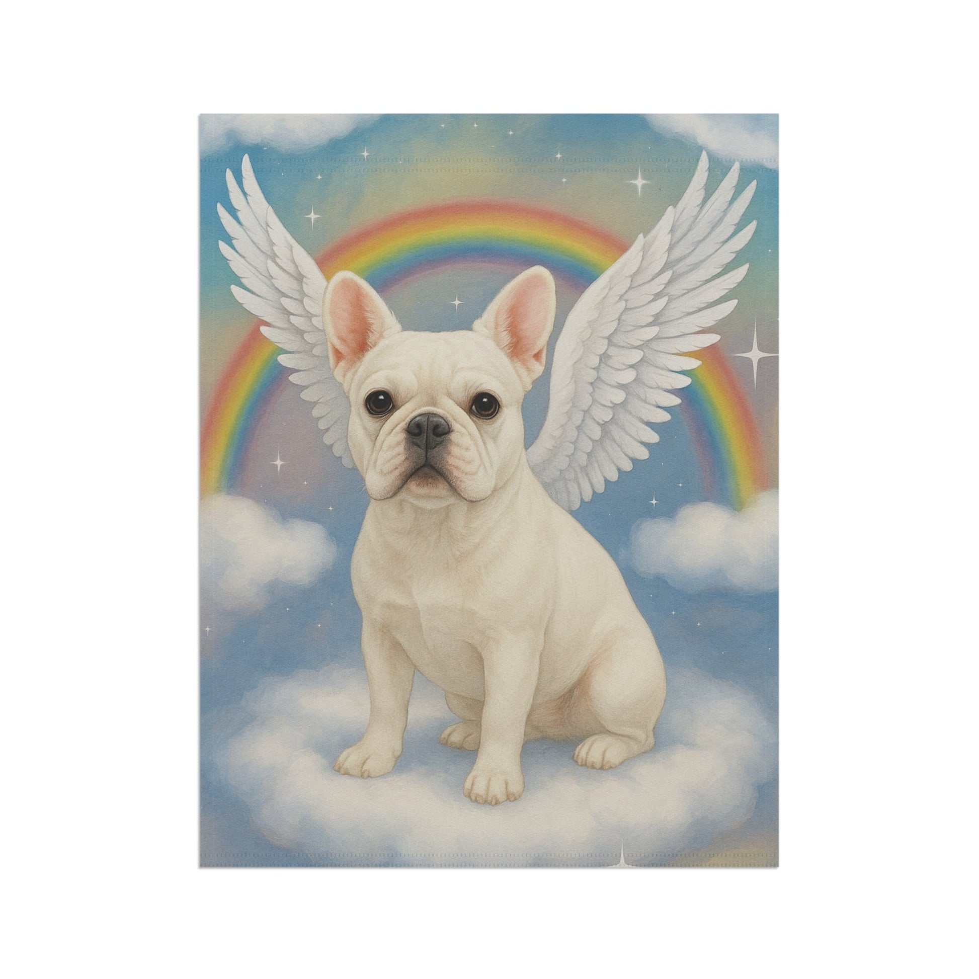 Printify Garden Flag White French Bulldog Angel Garden Flag