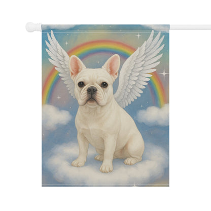 Printify Garden Flag White French Bulldog Angel Garden Flag