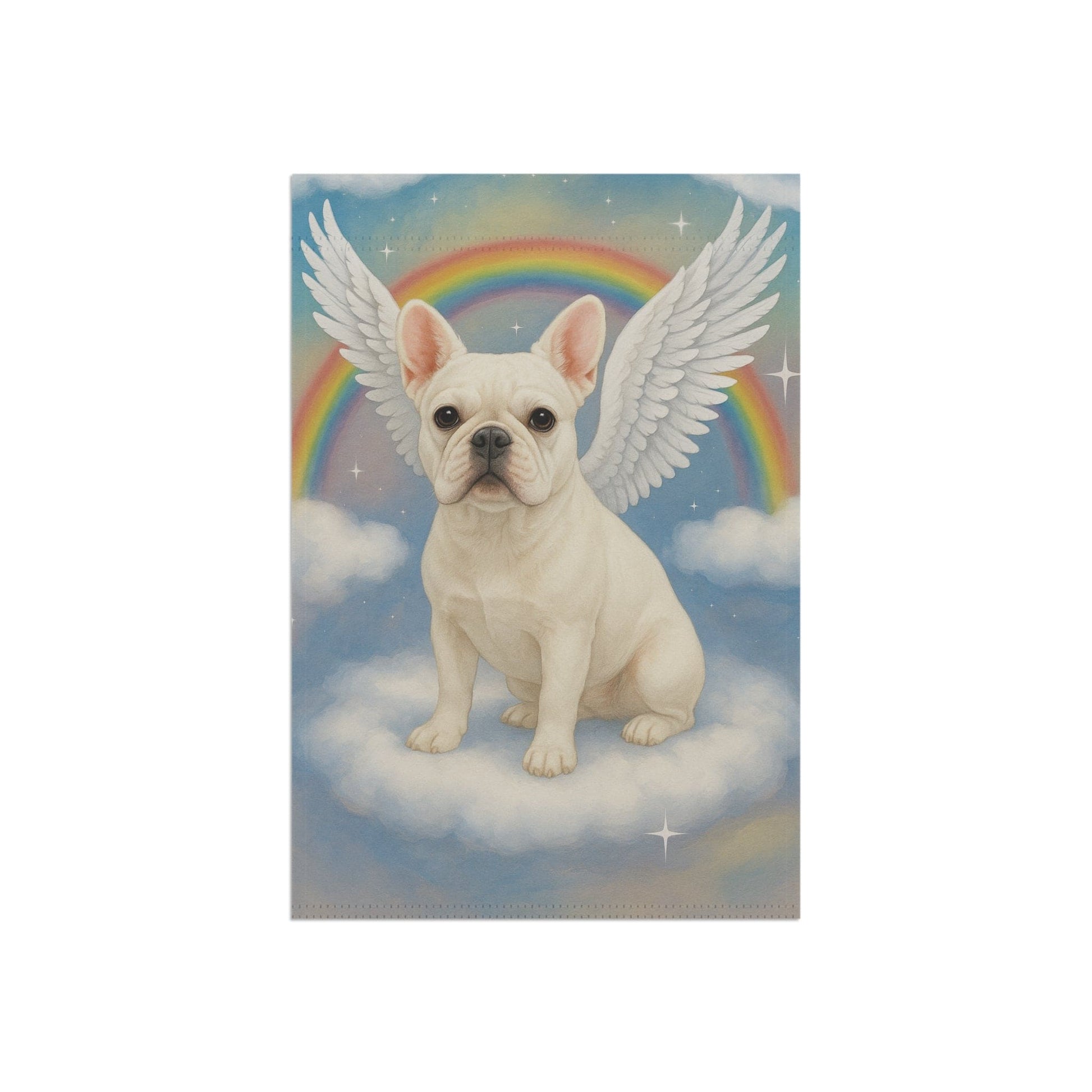 Printify Garden Flag White French Bulldog Angel Garden Flag