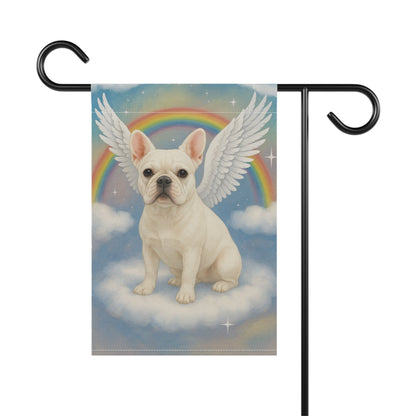 Printify Garden Flag White French Bulldog Angel Garden Flag