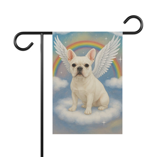 Printify Garden Flag White French Bulldog Angel Garden Flag