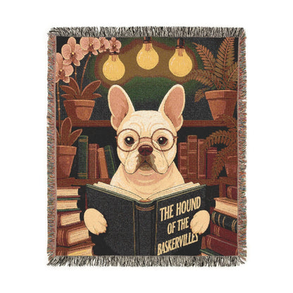 Printify Blanket White French Bulldog Baskervilles Throw Blanket