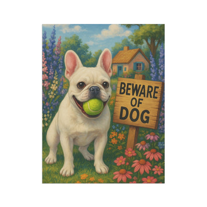 Printify Garden Flag White French Bulldog Beach Garden Flag