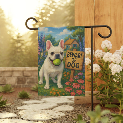 Printify Garden Flag White French Bulldog Beach Garden Flag