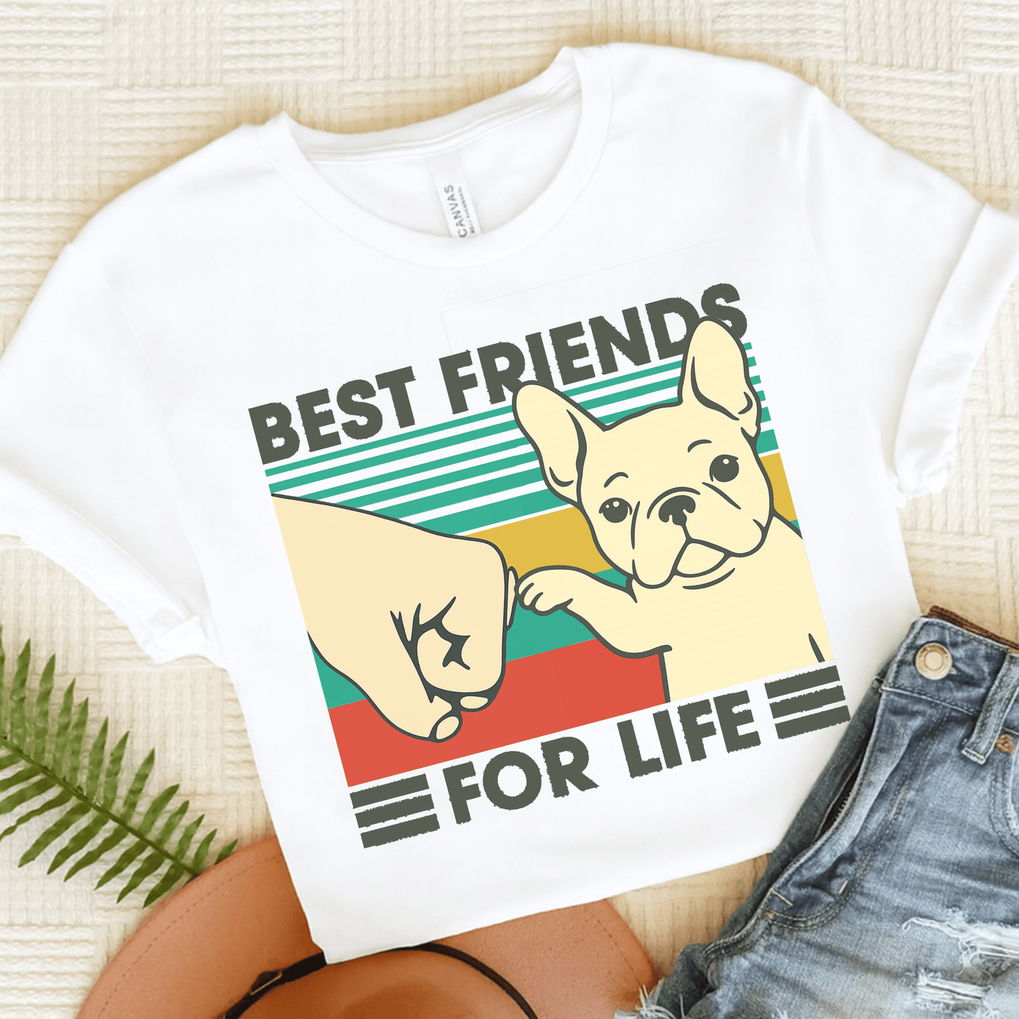 White French Bulldog Bestie TShirt White