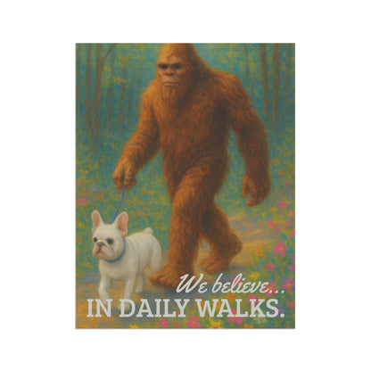 Printify Garden Flag White French Bulldog Bigfoot Garden Flag