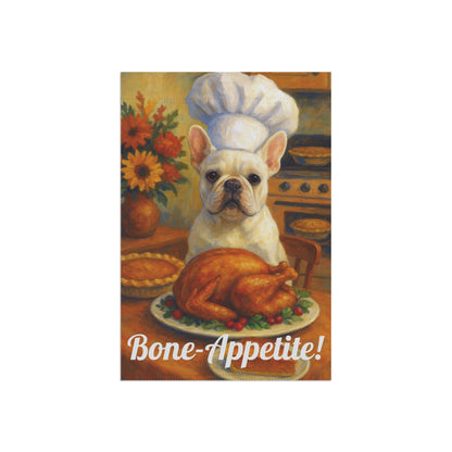 White French Bulldog Bone-Appetite Garden Flag