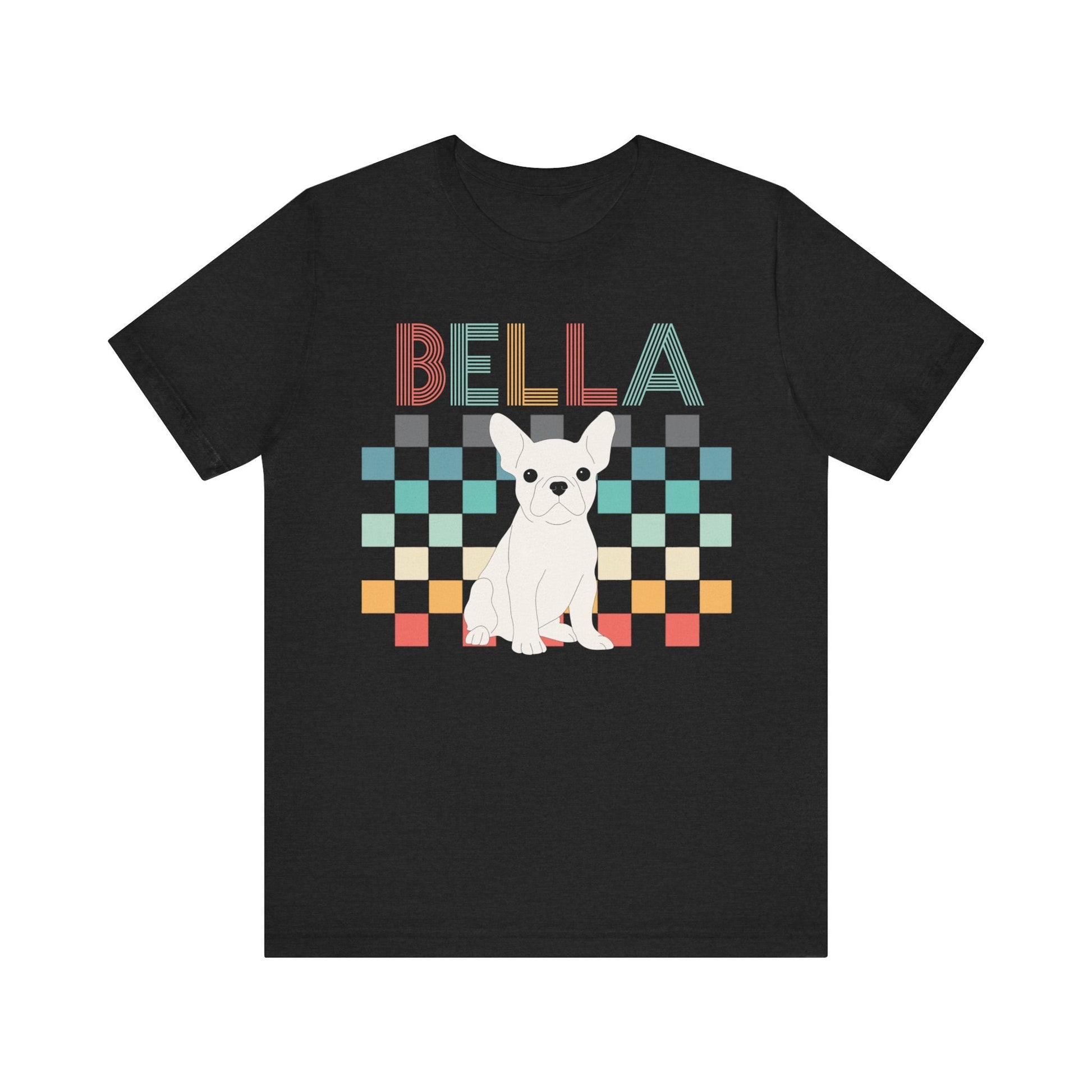 Printify T-Shirt White French Bulldog Checkered Tee