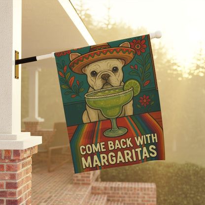 White French Bulldog Cinco de Mayo Fiesta Garden Flag