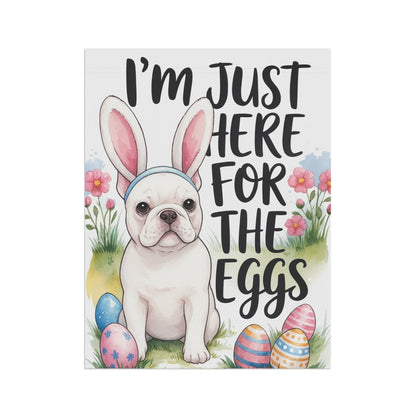 White French Bulldog Easter Garden Flag