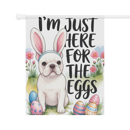 White French Bulldog Easter Garden Flag
