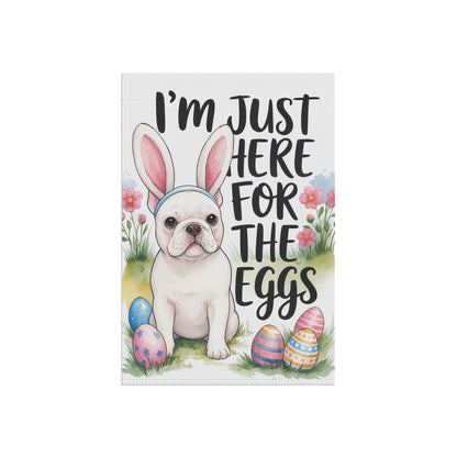 White French Bulldog Easter Garden Flag