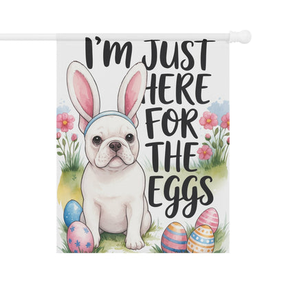 White French Bulldog Easter Garden Flag