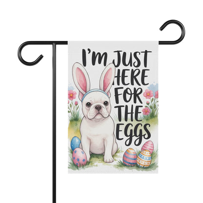 White French Bulldog Easter Garden Flag