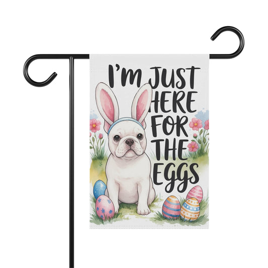 White French Bulldog Easter Garden Flag