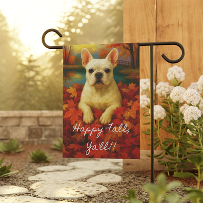 White French Bulldog Fall Ya'll Garden Flag