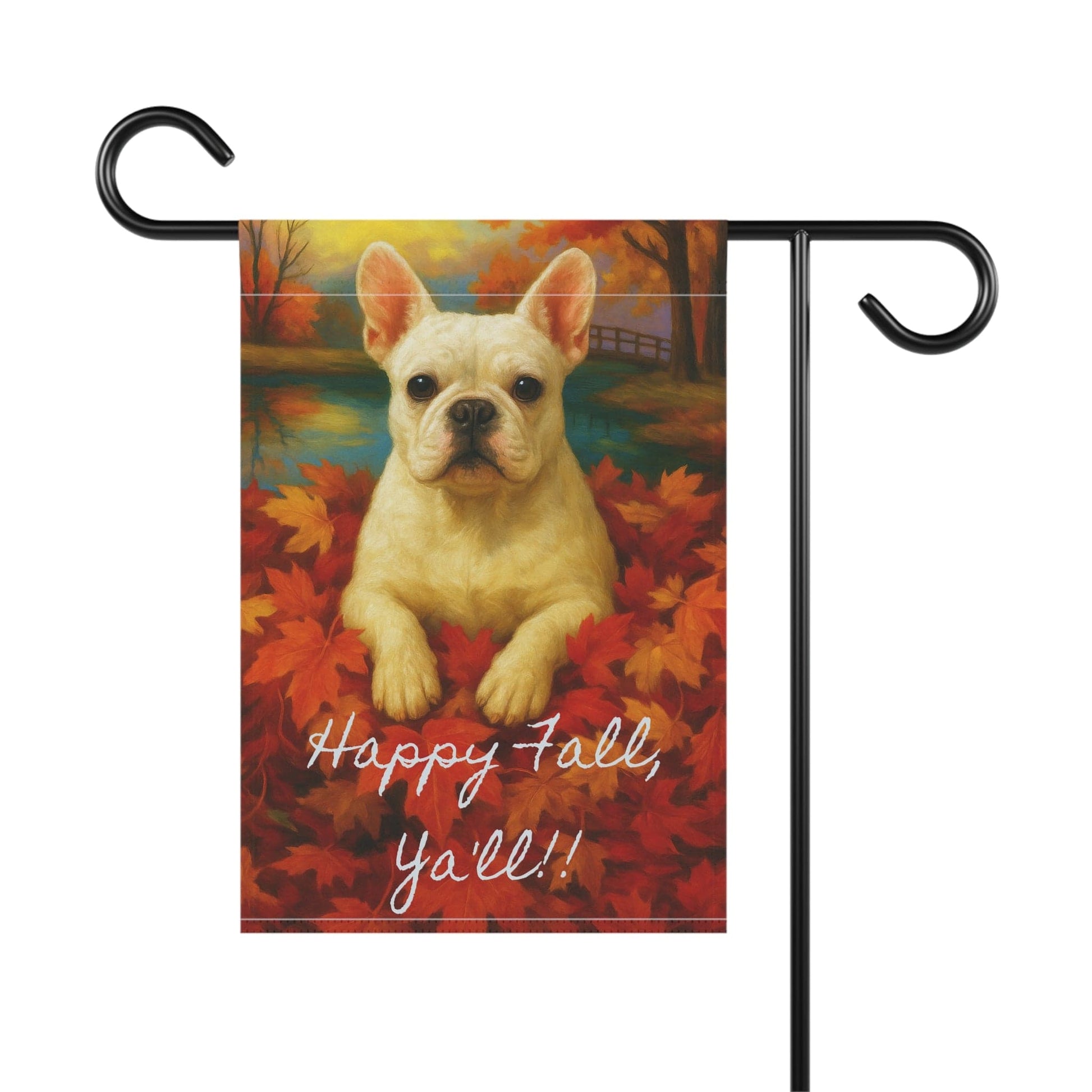 White French Bulldog Fall Ya'll Garden Flag
