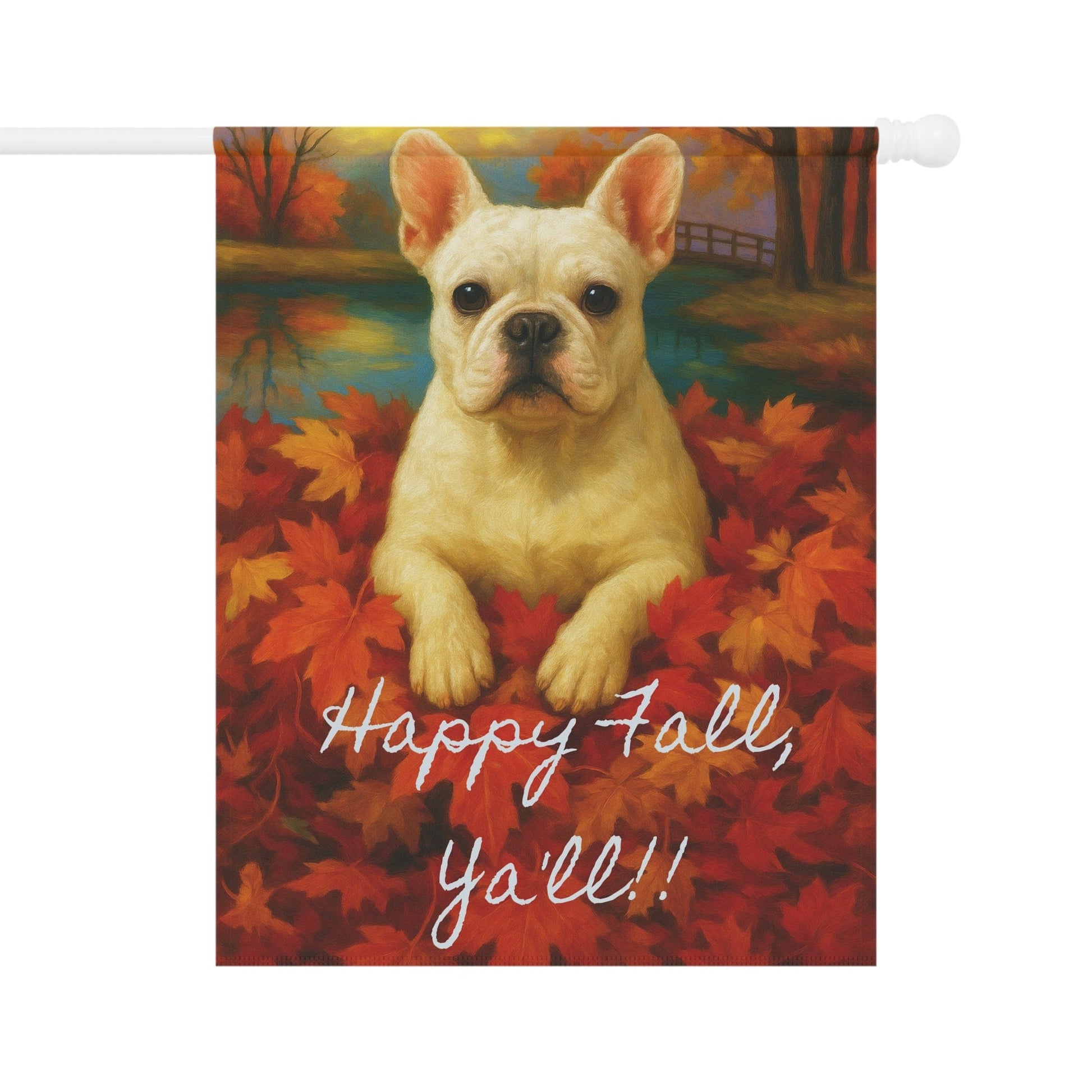 White French Bulldog Fall Ya'll Garden Flag