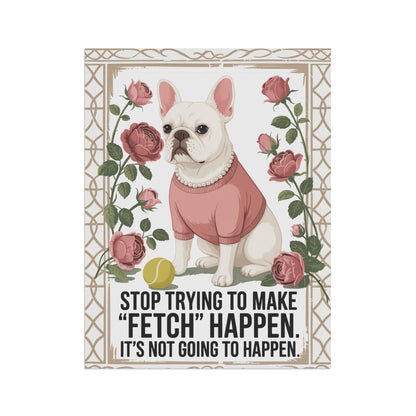 White French Bulldog Fetch Garden Flag
