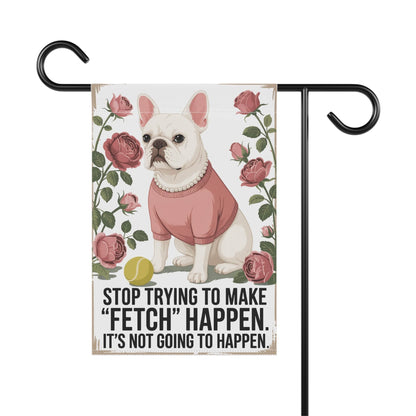 White French Bulldog Fetch Garden Flag