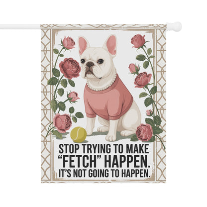 White French Bulldog Fetch Garden Flag